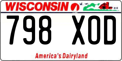 WI license plate 798XOD