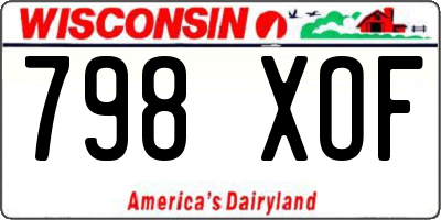 WI license plate 798XOF