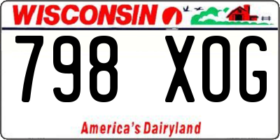 WI license plate 798XOG