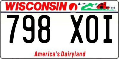 WI license plate 798XOI