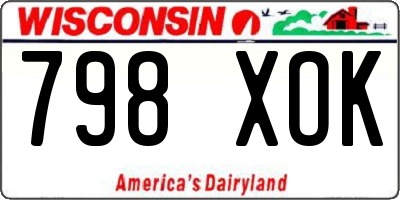 WI license plate 798XOK