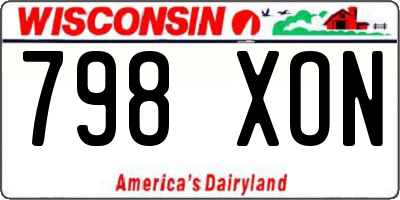 WI license plate 798XON