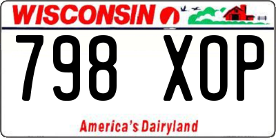 WI license plate 798XOP