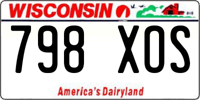 WI license plate 798XOS