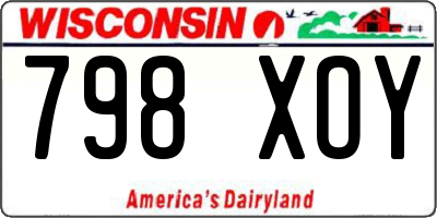 WI license plate 798XOY