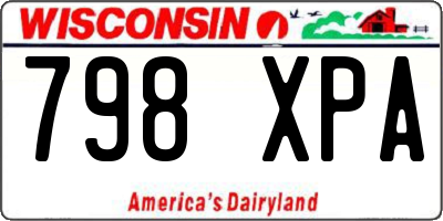 WI license plate 798XPA