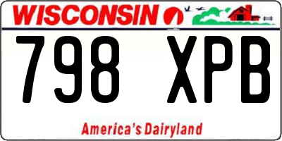 WI license plate 798XPB
