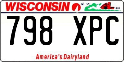 WI license plate 798XPC