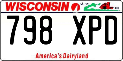 WI license plate 798XPD