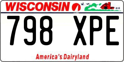WI license plate 798XPE