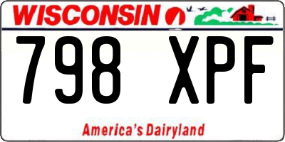 WI license plate 798XPF