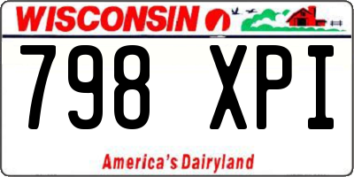 WI license plate 798XPI