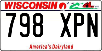 WI license plate 798XPN