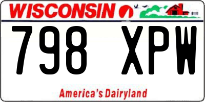 WI license plate 798XPW