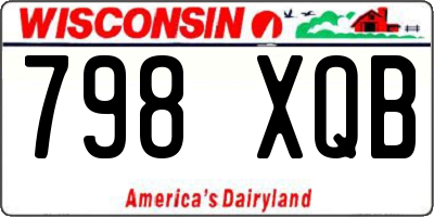 WI license plate 798XQB