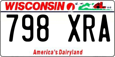 WI license plate 798XRA