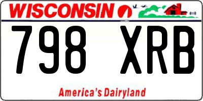WI license plate 798XRB