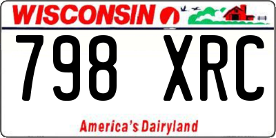 WI license plate 798XRC