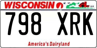 WI license plate 798XRK