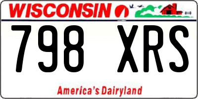 WI license plate 798XRS