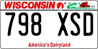 WI license plate 798XSD