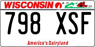 WI license plate 798XSF