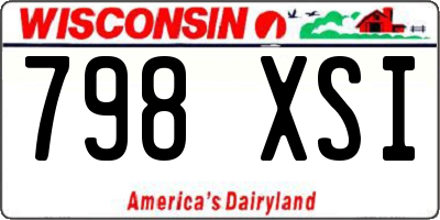 WI license plate 798XSI