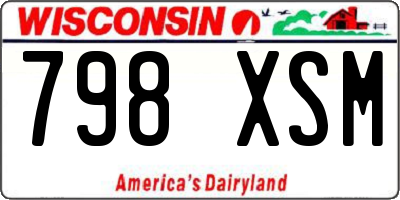 WI license plate 798XSM