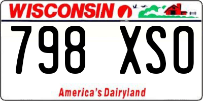 WI license plate 798XSO