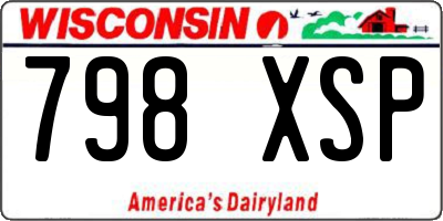WI license plate 798XSP