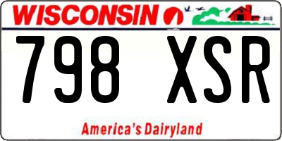 WI license plate 798XSR