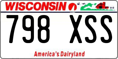 WI license plate 798XSS
