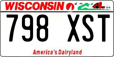 WI license plate 798XST