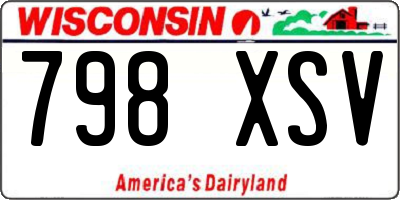 WI license plate 798XSV