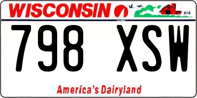 WI license plate 798XSW
