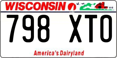 WI license plate 798XTO