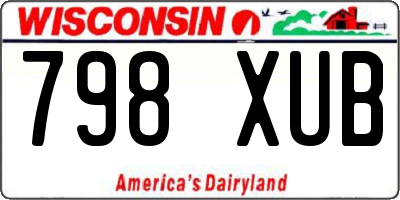 WI license plate 798XUB