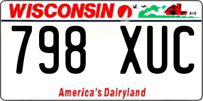 WI license plate 798XUC