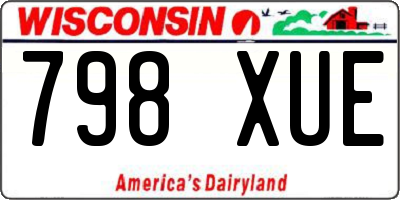 WI license plate 798XUE