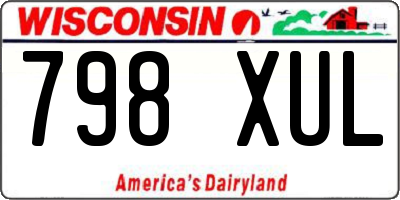 WI license plate 798XUL