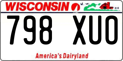 WI license plate 798XUO