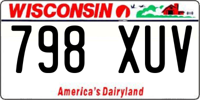 WI license plate 798XUV