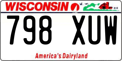 WI license plate 798XUW