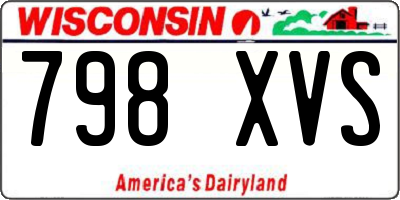 WI license plate 798XVS