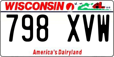 WI license plate 798XVW