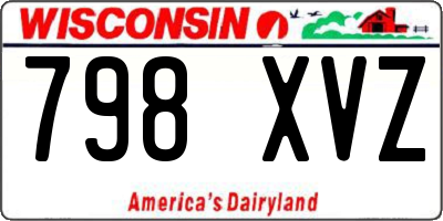WI license plate 798XVZ