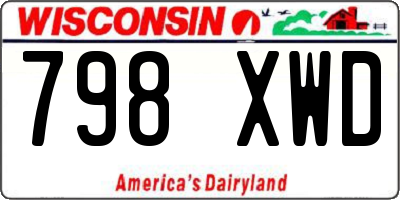WI license plate 798XWD