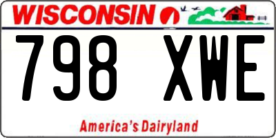 WI license plate 798XWE