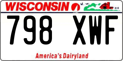 WI license plate 798XWF