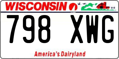 WI license plate 798XWG
